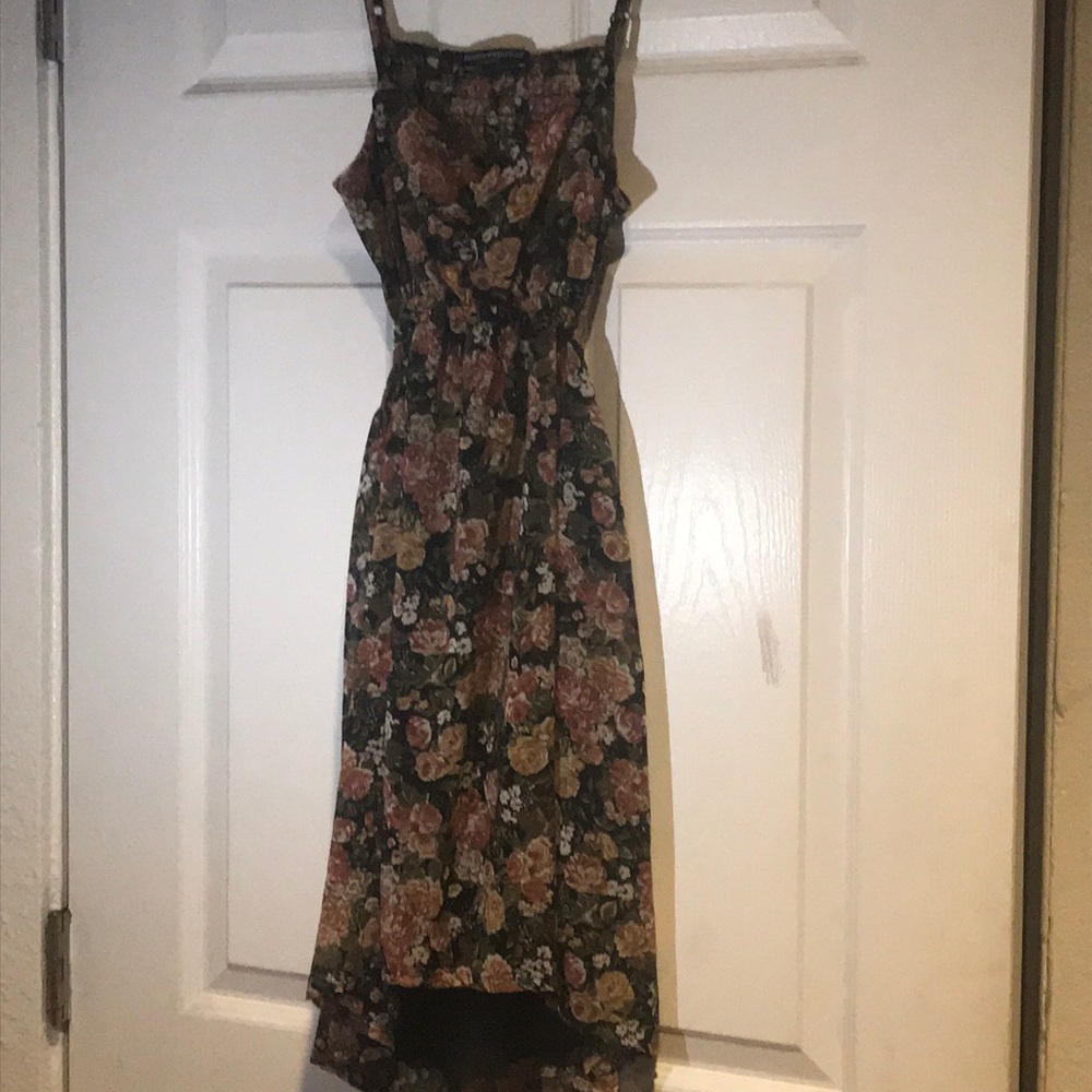 Floral open back skater dress